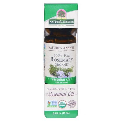 NATURE'S ANSWER, ORGANIC ESSENTIAL OIL, 100% PURE ROSEMARY, 0.5 FL OZ / 15ml