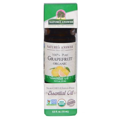 NATURE'S ANSWER, ORGANIC ESSENTIAL OIL, 100% PURE GRAPEFRUIT, 0.5 FL OZ / 15ml