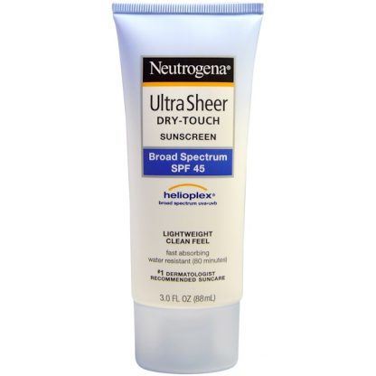 NEUTROGENA, ULTRA SHEER DRY-TOUCH SUNCREEN, SPF 45, 3.0 FL OZ / 88ml