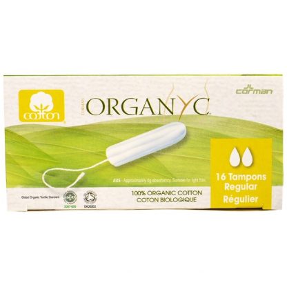 ORGANYC, ORGANIC TAMPONS, 16 REGULAR ABSORBENCY TAMPONS