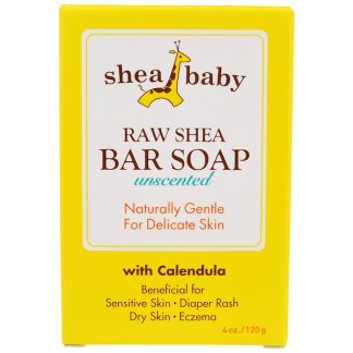 SHEA BABY SHEA MAMA, RAW SHEA BAR SOAP, UNSCENTED, 4 OZ / 120g