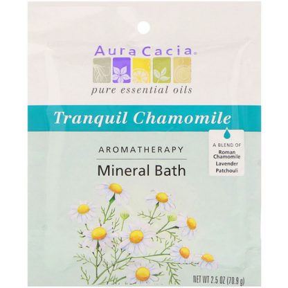 AURA CACIA, AROMATHERAPY MINERAL BATH, TRANQUIL CHAMOMILE, 2.5 OZ / 70.9g