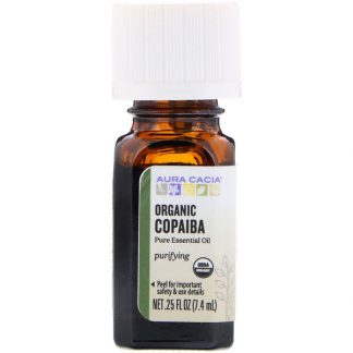 AURA CACIA, PURE ESSENTIAL OIL, ORGANIC COPAIBA, .25 FL OZ / 7.4ml