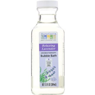 AURA CACIA, AROMATHERAPY BUBBLE BATH, RELAXING LAVENDER, 13 FL OZ / 384ml