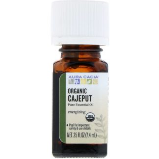 AURA CACIA, PURE ESSENTIAL OIL, ORGANIC CAJEPUT, .25 FL OZ / 7.4ml