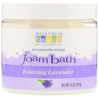 AURA CACIA, AROMATHERAPY FOAM BATH, RELAXING LAVENDER, 14 OZ / 397g