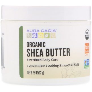 AURA CACIA, ORGANIC SHEA BUTTER, 3.25 OZ / 92g