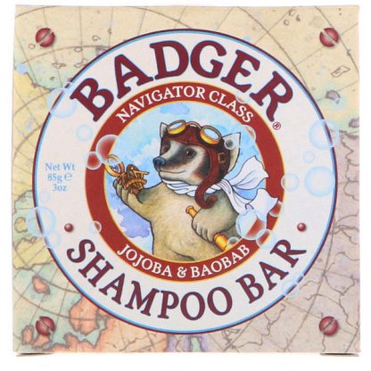 BADGER COMPANY, SHAMPOO BAR, JOJOBA & BAOBAB, 3 OZ / 85g