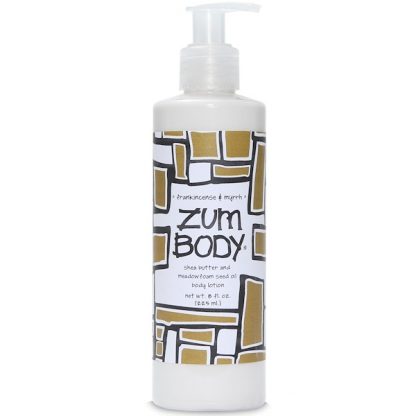 INDIGO WILD, ZUM BODY, SHEA BUTTER & MEADOWFOAM SEED OIL BODY LOTION, FRANKINCENSE & MYRRH, 8 FL OZ / 225ml