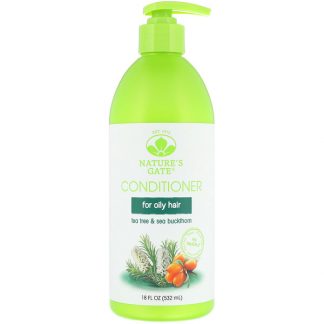 NATURE'S GATE, TEA TREE + SEA BUCKTHORN CONDITIONER, FOR OILY HAIR, 18 FL OZ / 532ml
