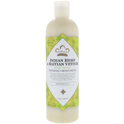 NUBIAN HERITAGE, BODY WASH, INDIAN HEMP & HAITIAN VETIVER , 13 FL OZ / 384ml