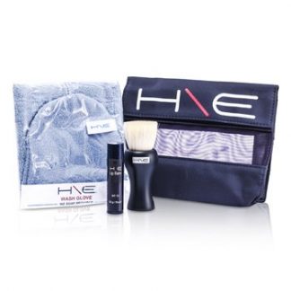 JANE IREDALE HE MINERALS KIT: LIP BALM SPF 15 + FACIAL BRUSH + WASH GLOVE + BAG 3PCS+1BAG