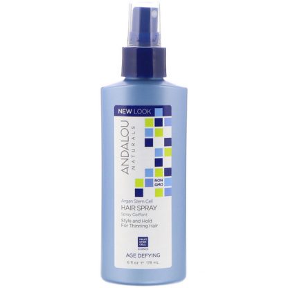 ANDALOU NATURALS, ARGAN STEM CELLS HAIR SPRAY, AGE DEFYING, 6 FL OZ / 178ml