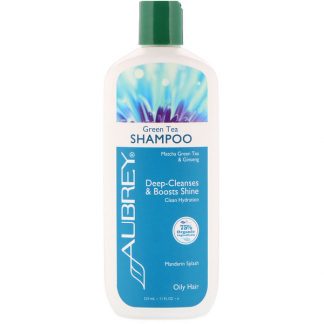 AUBREY ORGANICS, GREEN TEA SHAMPOO, DEEP-CLEANSES & BOOSTS SHINE, 11 FL OZ / 325ml