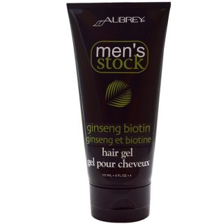 AUBREY ORGANICS, MEN'S STOCK, HAIR GEL, GINSENG BIOTIN, 6 FL OZ / 177ml