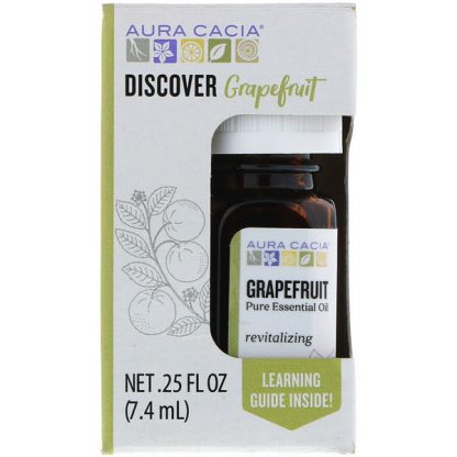 AURA CACIA, DISCOVER GRAPEFRUIT, PURE ESSENTIAL OIL, .25 FL OZ / 7.4ml