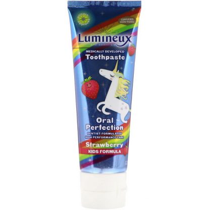 LUMINEUX ORAL ESSENTIALS, MEDICALLY DEVELOPED TOOTHPASTE, KIDS FORMULA, STRAWBERRY, 3.75 OZ / 106.3g