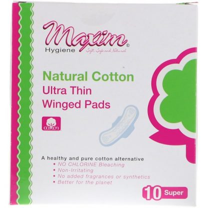 MAXIM HYGIENE PRODUCTS, ULTRA THIN WINGED PADS, SUPER, UNSCENTED, 10 PADS