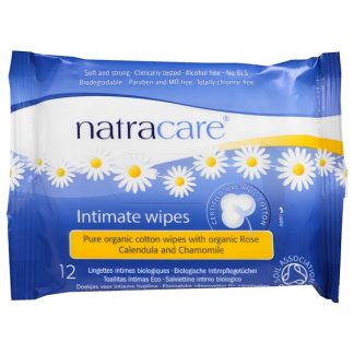 NATRACARE, CERTIFIED ORGANIC COTTON INTIMATE WIPES, 12 WIPES
