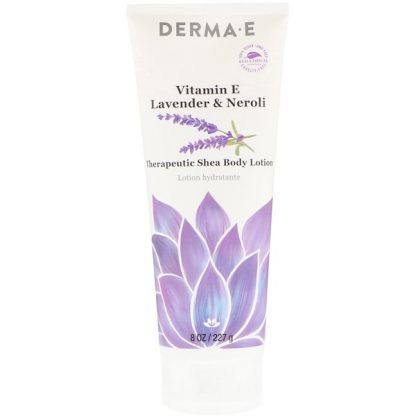 DERMA E, VITAMIN E THERAPEUTIC SHEA BODY LOTION, LAVENDER & NEROLI, 8 OZ / 227g