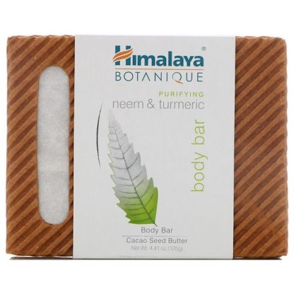 HIMALAYA, BOTANIQUE, PURIFYING NEEM & TURMERIC BODY BAR, 4.41 OZ / 125g