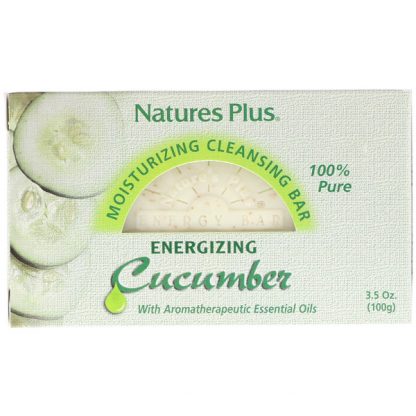 NATURE'S PLUS, MOISTURIZING CLEANSING BAR, ENERGIZING CUCUMBER, 3.5 OZ / 100g