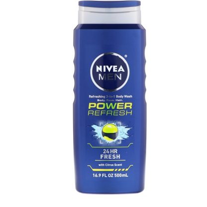 NIVEA, POWER REFRESH, 3-IN-1 BODY WASH, 16.9 FL OZ / 500ml