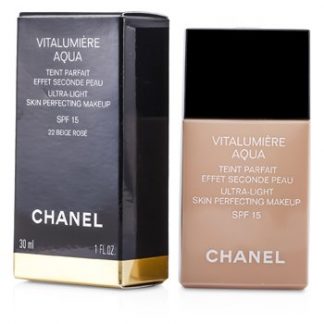 CHANEL VITALUMIERE AQUA ULTRA LIGHT SKIN PERFECTING MAKE UP SFP 15 - # 22 BEIGE ROSE 30ML/1OZ