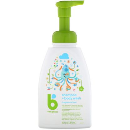 BABYGANICS, SHAMPOO + BODYWASH, FRAGRANCE FREE, 16 FL OZ / 473ml