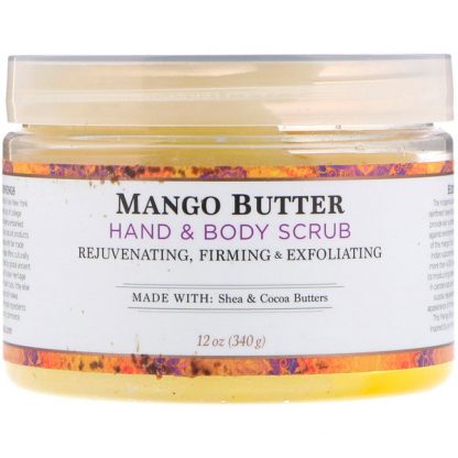 NUBIAN HERITAGE, HAND & BODY SCRUB, MANGO BUTTER, 12 OZ / 340g