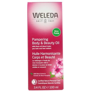 WELEDA, PAMPERING BODY & BEAUTY OIL, WILD ROSE EXTRACTS, 3.4 FL OZ / 100ml