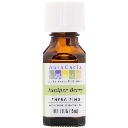 AURA CACIA, 100% PURE ESSENTIAL OIL, JUNIPER BERRY, .5 FL OZ / 15ml