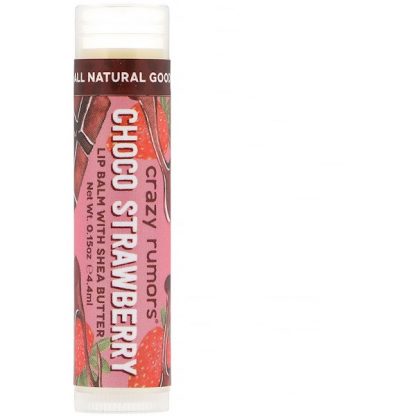 CRAZY RUMORS, LIP BALM WITH SHEA BUTTER, CHOCO STRAWBERRY, 0.15 OZ / 4.4ml