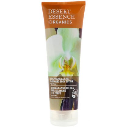 DESERT ESSENCE, ORGANICS, HAND AND BODY LOTION, SPICY VANILLA CHAI, 8 FL OZ / 237ml