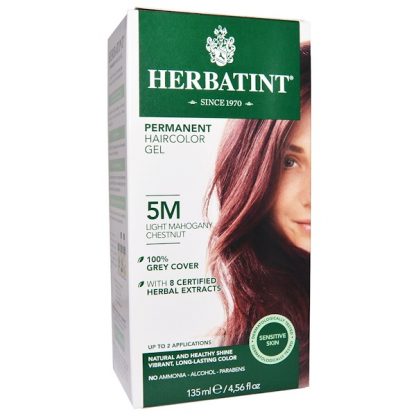 HERBATINT, PERMANENT HAIRCOLOR GEL, 5M, LIGHT MAHOGANY CHESTNUT, 4.56 FL OZ / 135ml