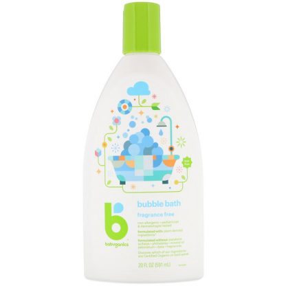 BABYGANICS, BUBBLE BATH, FRAGRANCE FREE, 20 FL OZ / 591ml