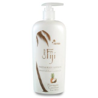 ORGANIC FIJI, FACE AND BODY LOTION, INFUSED WITH RAW COCONUT OIL, PINEAPPLE COCONUT, 12 OZ / 354ml