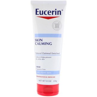 EUCERIN, SKIN CALMING CREME, DRY, ITCHY SKIN, FRAGRANCE FREE, 8.0 OZ / 226g