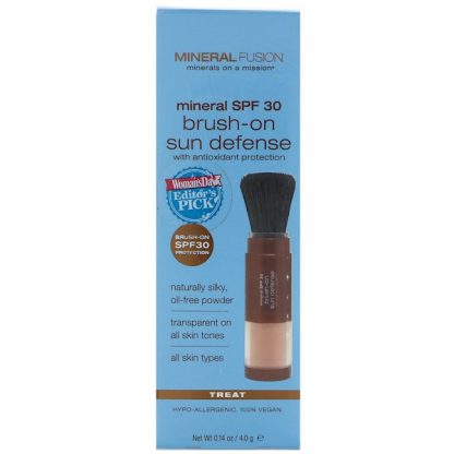 MINERAL FUSION, BRUSH-ON SUN DEFENSE, MINERAL SPF 30, TREAT, 0.14 OZ / 4.0g