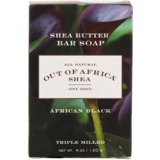 OUT OF AFRICA, PURE SHEA BUTTER BAR SOAP, AFRICAN BLACK, 4 OZ / 120g