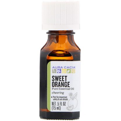 AURA CACIA, PURE ESSENTIAL OIL, SWEET ORANGE, .5 FL OZ / 15ml