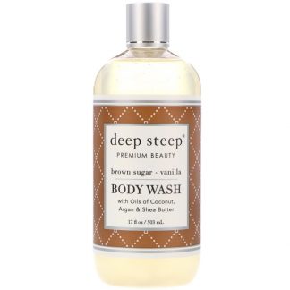 DEEP STEEP, BODY WASH, BROWN SUGAR - VANILLA, 17 FL OZ / 503ml