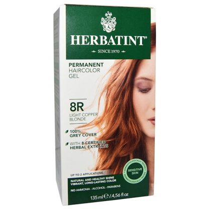 HERBATINT, PERMANENT HAIRCOLOR GEL, 8R, LIGHT COPPER BLONDE, 4.56 FL OZ / 135ml