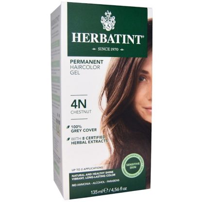 HERBATINT, PERMANENT HAIRCOLOR GEL, 4N, CHESTNUT, 4.56 FL OZ / 135ml