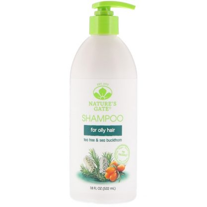 NATURE'S GATE, TEA TREE + SEA BUCKTHORN SHAMPOO, 18 FL OZ / 532ml