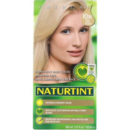 NATURTINT, PERMANENT HAIR COLOR, 10N LIGHT DAWN BLONDE, 5.6 FL OZ / 165ml