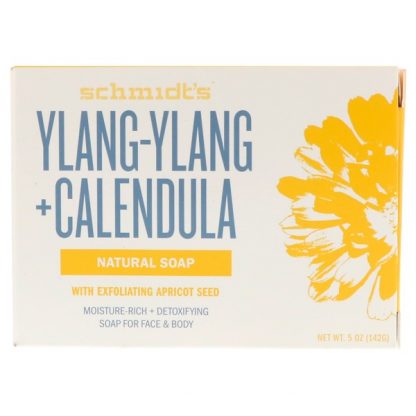 SCHMIDT'S NATURALS, NATURAL SOAP, YLANG-YLANG + CALENDULA, 5 OZ / 142g