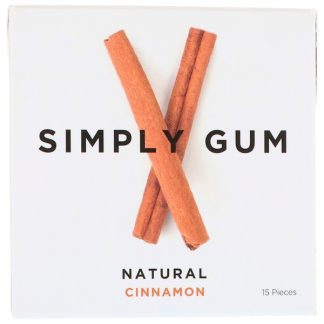 SIMPLY GUM, GUM, NATURAL CINNAMON, 15 PIECES