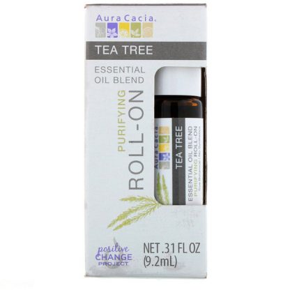 AURA CACIA, ESSENTIAL OIL BLEND, PURIFYING ROLL-ON, TEA TREE, .31 FL OZ / 9.2ml