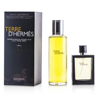 HERMES TERRE DHERMES PURE PARFUM REFILLABLE 2PCS GIFT SET FOR MEN